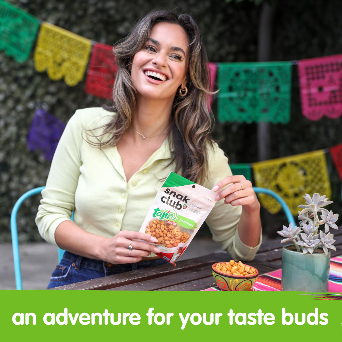 Snak Club Tajin Peanuts, Chili & Lime Mild In Heat Bold In Flavor Spicy Snacks, 5 Ounce (Pack Of 6)
