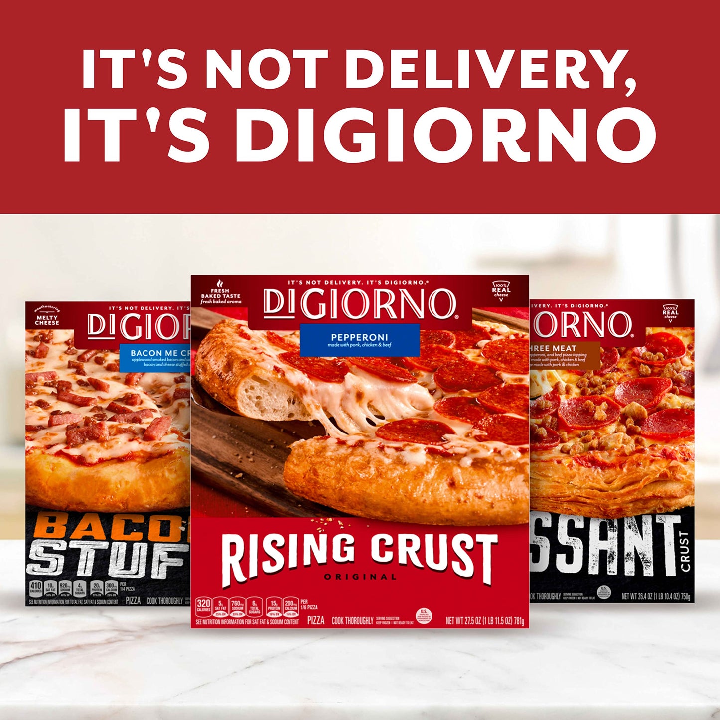 DIGIORNO Frozen Pizza - Frozen Four Cheese Pizza - 8.5 oz Personal Pizza - Stuffed Crust Pizza