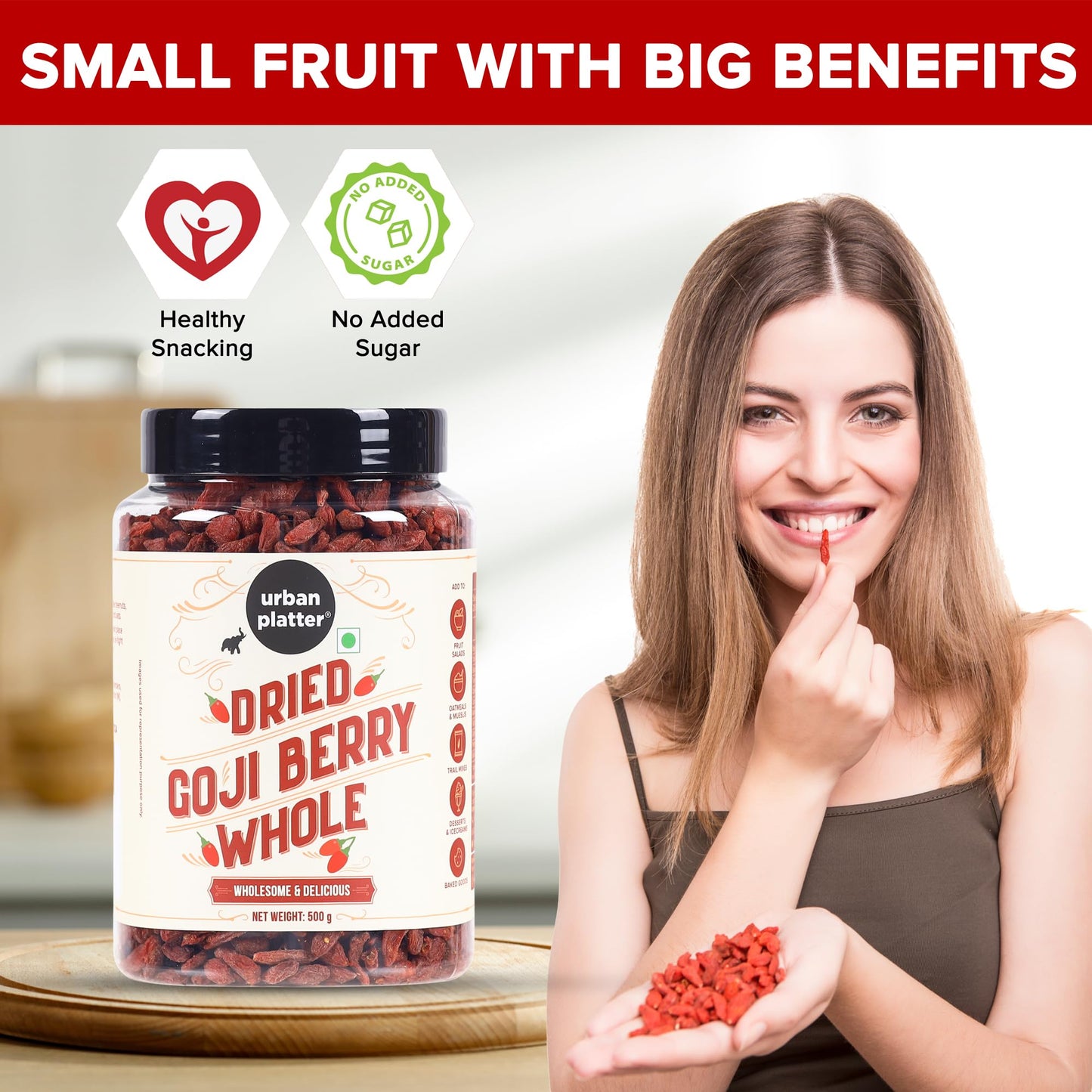 Urban Platter Goji Berries | 7.05 Oz (200G) | Dried Superfood Snack | Rich In Antioxidants & Fiber | Source Of Vitamin A & C | Gluten-Free & Non-Gmo | Perfect For Healthy Snacking, Oatmeal & Smoothies