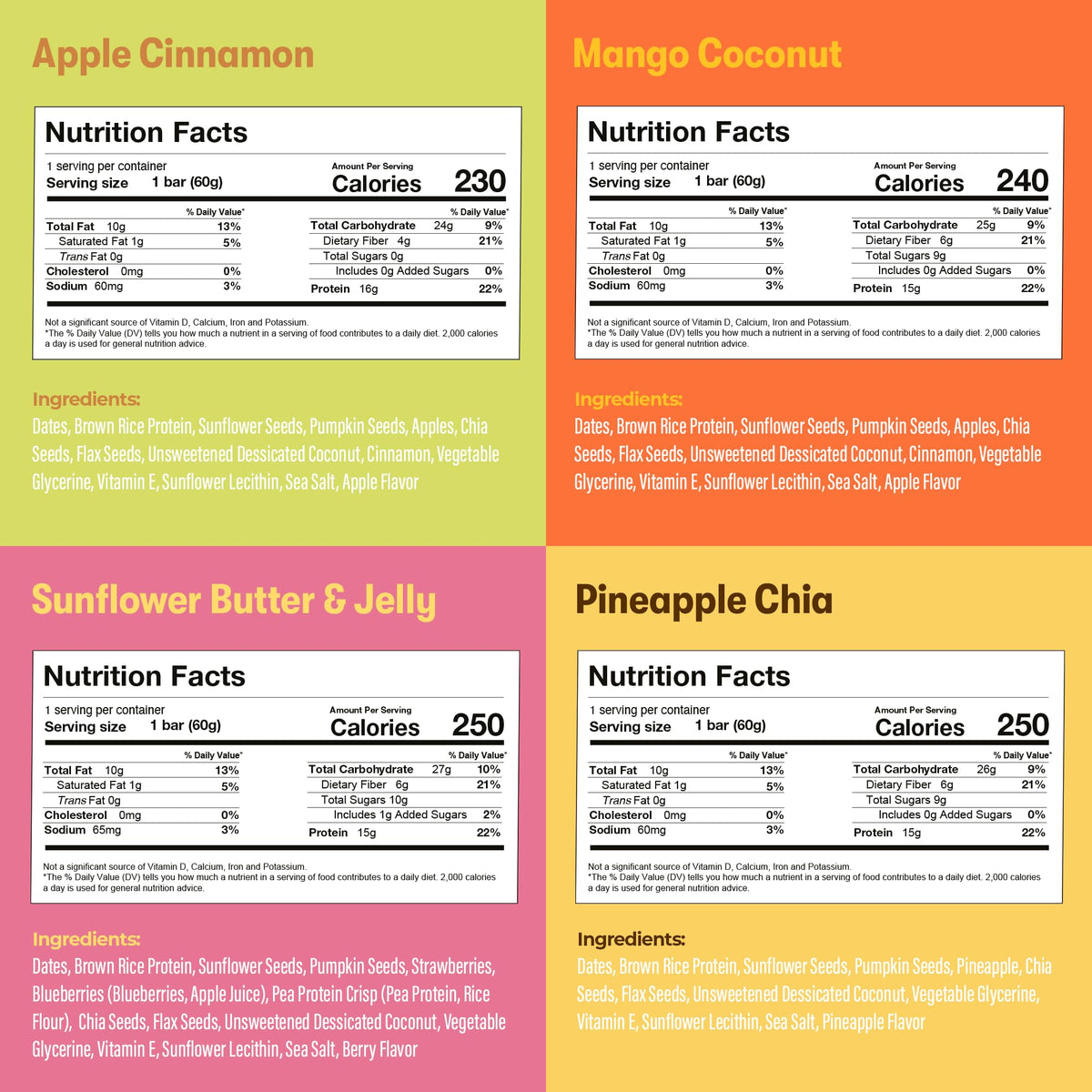 Amrita Vegan Protein Bars Variety Pack - Nut Free, Gluten Free, Low Sugar, High Fiber - 12 Count (Pack of 3)