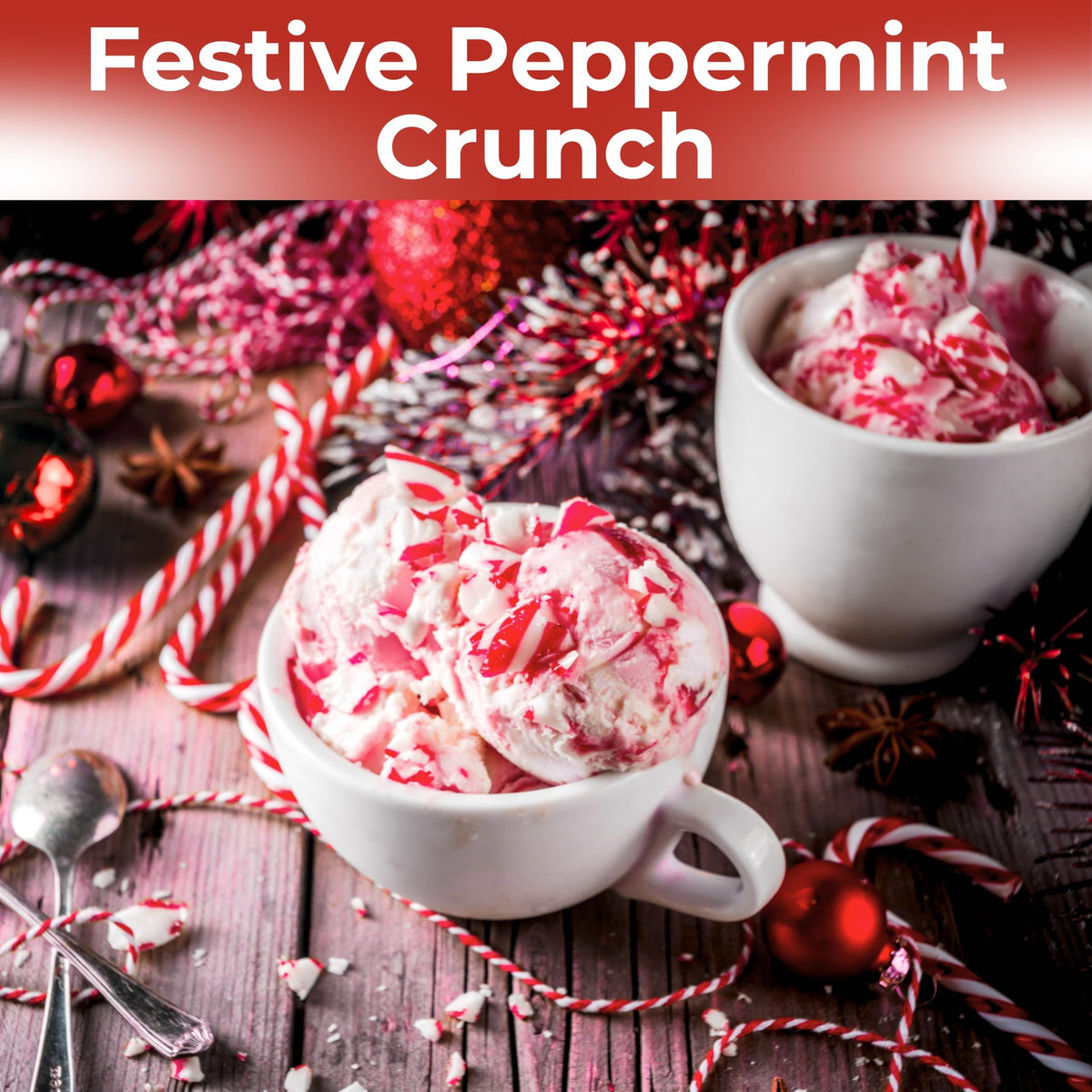 Crushed Peppermint Candy Pieces  Red & White  Mint Flavored Bits for Baking  Toppings  Decorating  and Holiday   12 Oz in Reusable Jar