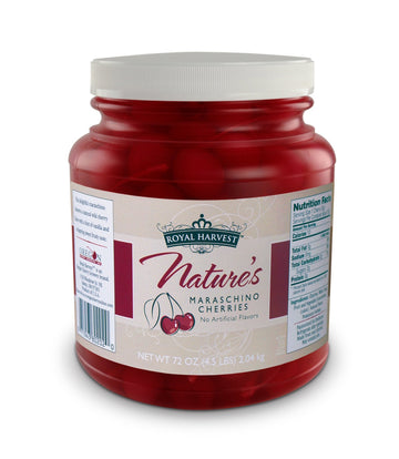 Royal Harvest Natures Maraschino Cherries With Stems, 72 Ounce