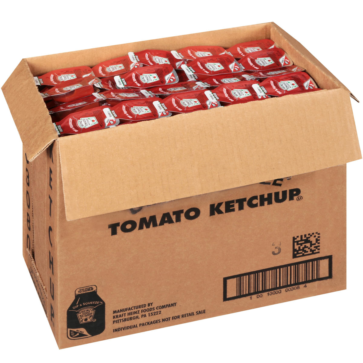 Heinz Single Serve Ketchup Dip & Squeeze Packet, 27 Gr. Container (Pack Of 500)