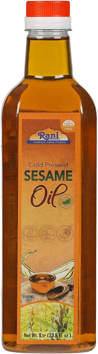 Rani Sesame Oil 33.8 Ounce (1 Liter) Cold Pressed | 100% Natural | NON-GMO | Kosher | Vegan | Gluten Free