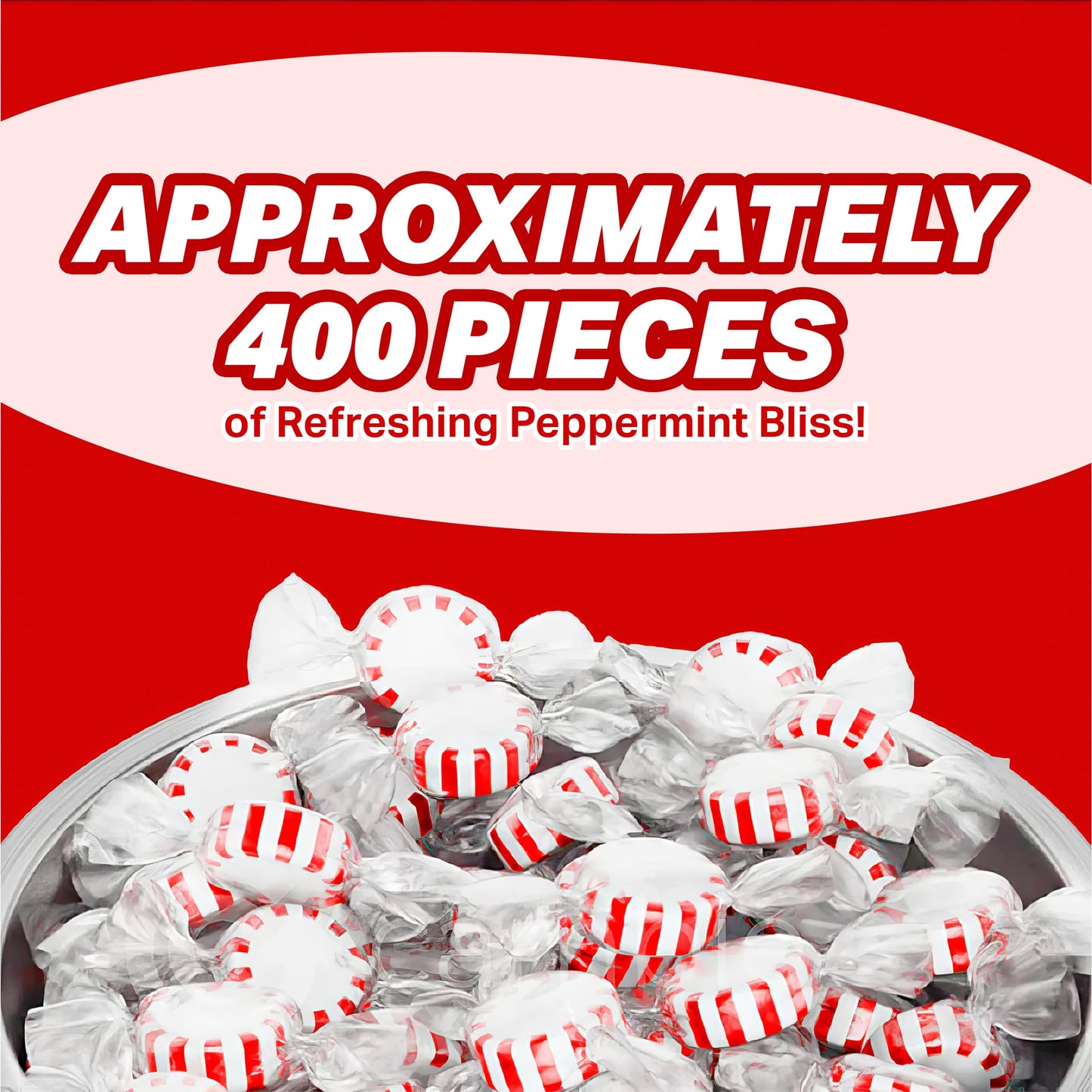 CHAIN & JO SWEETS Starlight Peppermints Mints 5 Lb -Approx 400 Peppermint Candy Individually Wrapped - Christmas Candy Mints