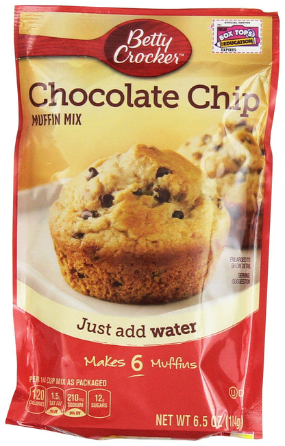 Betty Crocker Muffin Mix Chocolate Chip 6.5 Oz 12 Packs