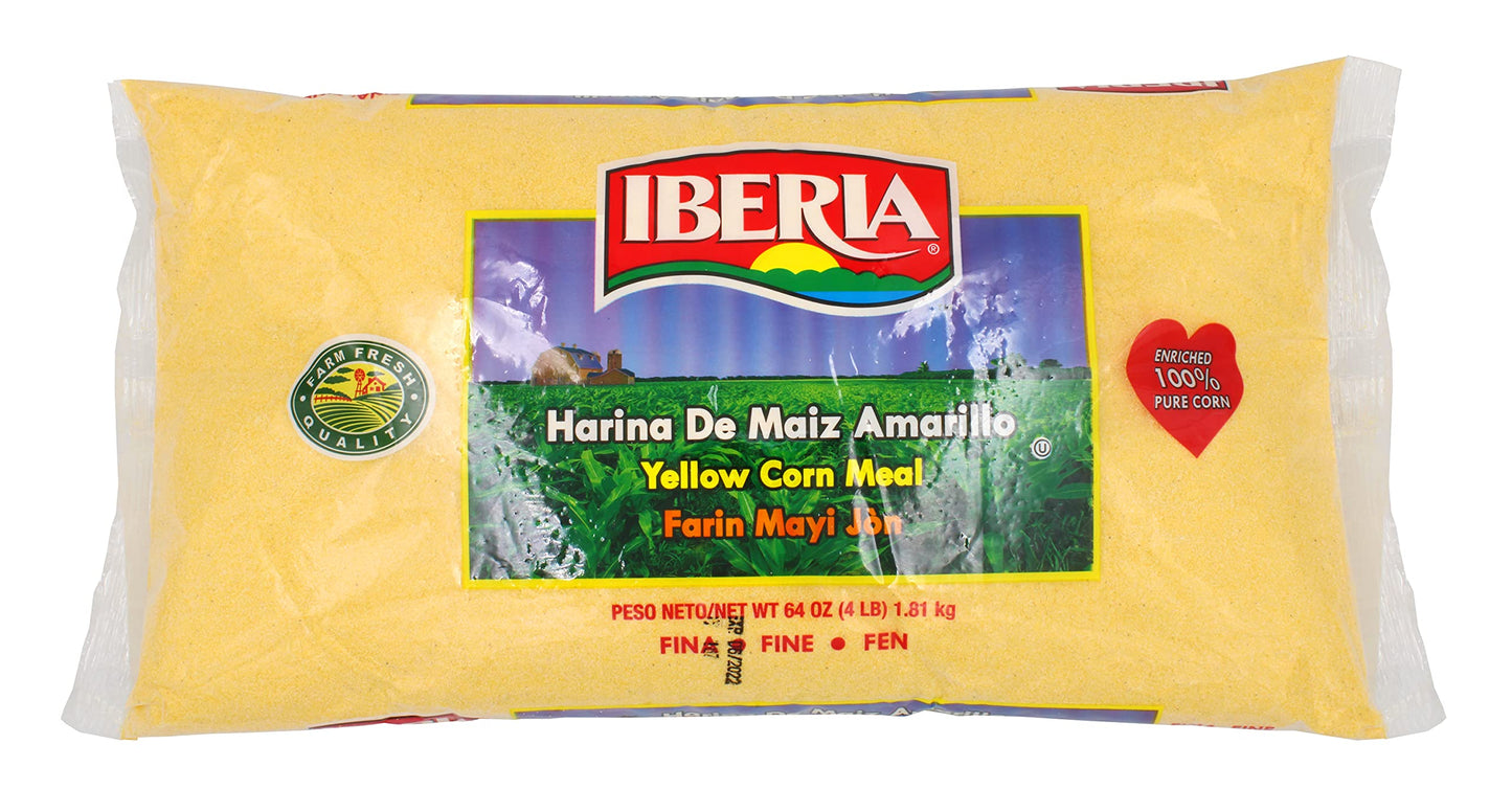 Iberia Fine Corn Meal, Pre-Cooked, 64 Ounce (4lb), Yellow