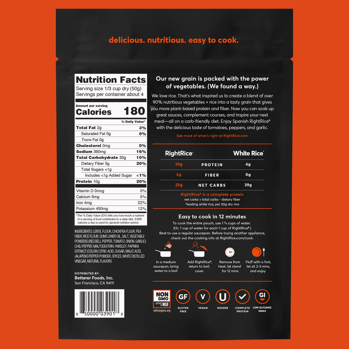 Right Rice - Made From Vegetables - Spanish - Case of 6 - 7 oz.(D0102HX2SY7.)