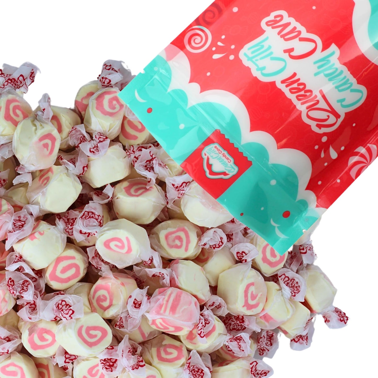 Strawberry Cheesecake Salt Water Taffy - Individually Wrapped Assorted Flavors - Old Fashion Saltwater Taffy Candy Bulk, By Quee