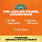 RiceSelect Tri-Color Pearl Couscous, Toasted Israeli Pasta, Spinach & Paprika, 24.5 oz Jar (Pack of 1)