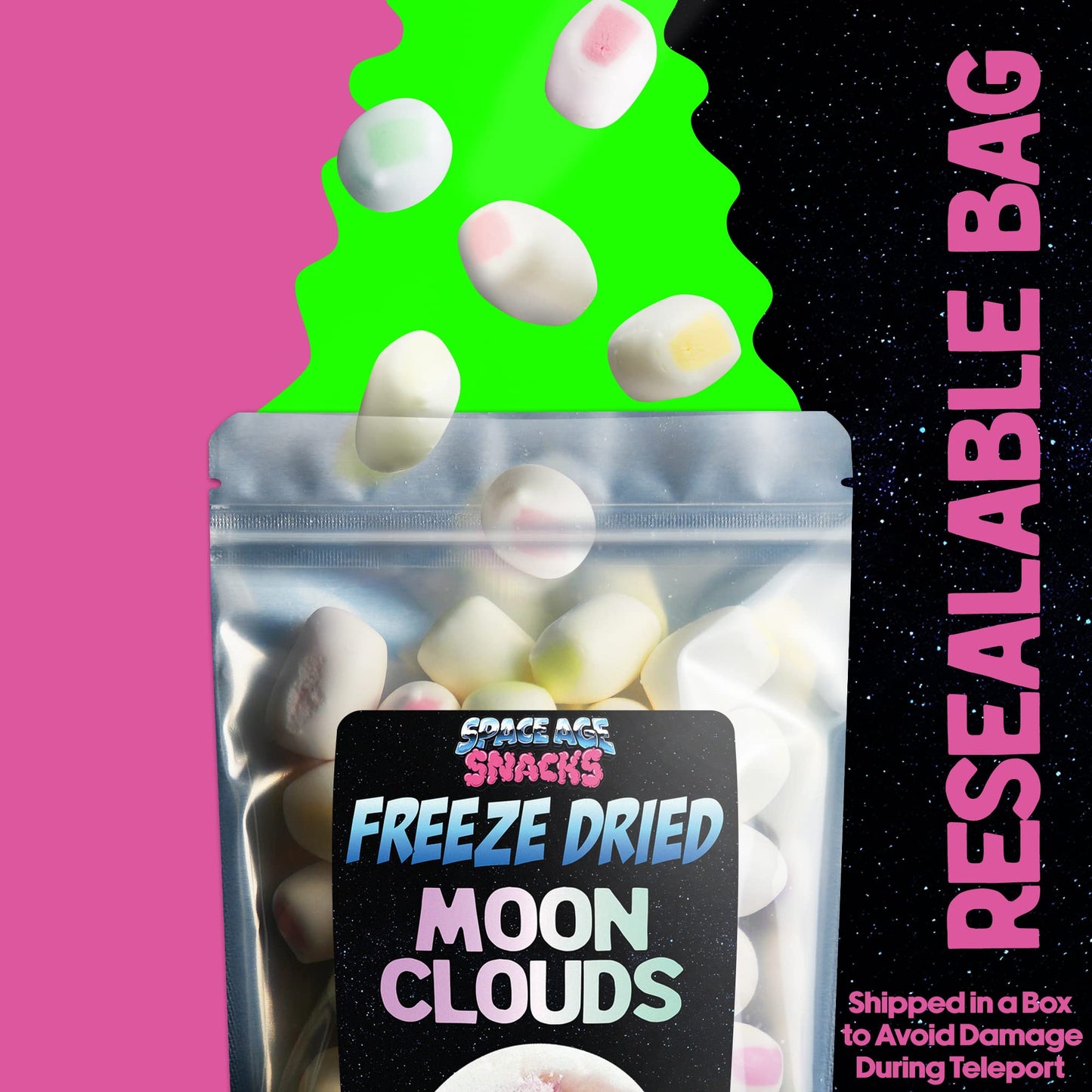 Space Age Snacks Premium Freeze Dried Hi Chews - Moon Clouds Candy, 4 Ounce, Boxed for Protection