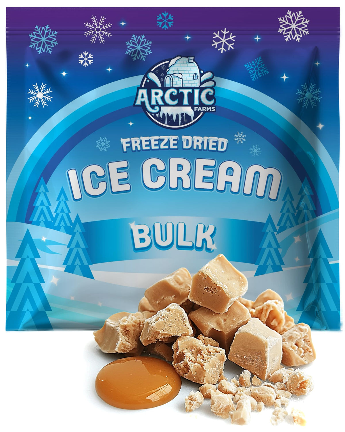 Arctic Farms Freeze Dried Ice Cream Bits Bulk - Does Not Melt (Salted Caramel) (1lb)