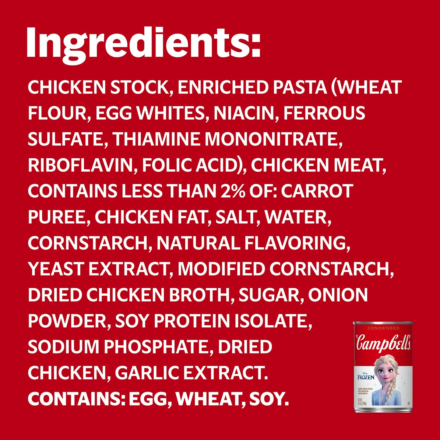 Campbells Condensed Kids Soup, Disney Frozen Souper Shapes Pasta With Chicken in Chicken Broth, 10.5 oz Can (12 Pack)