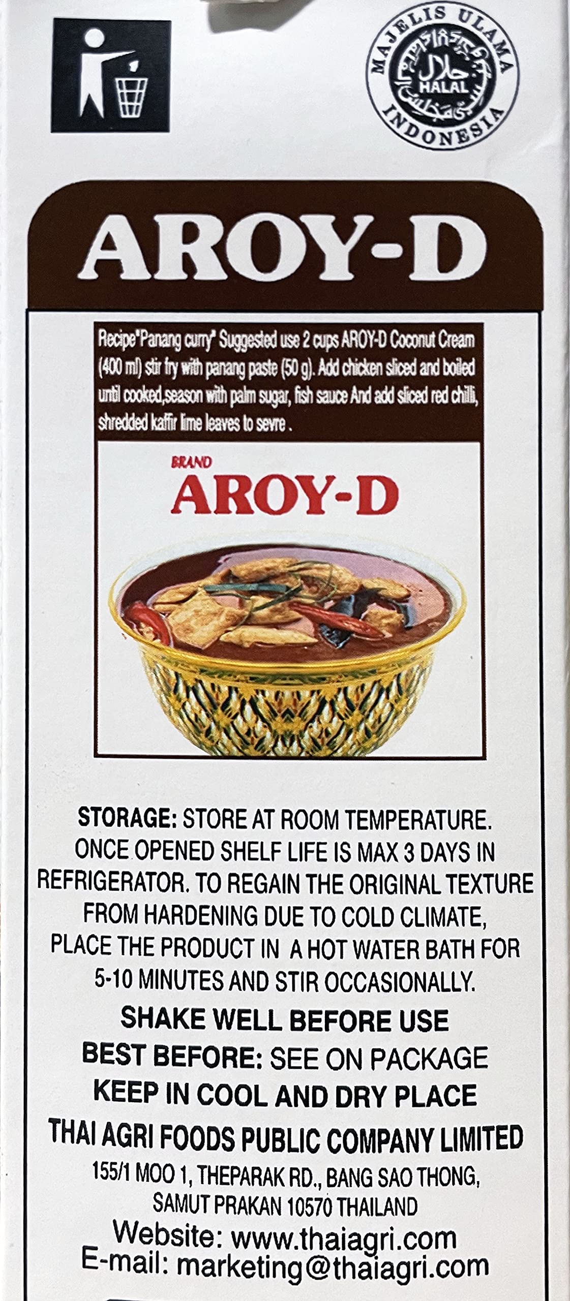 Aroy-D Coconut Cream, 33.8 Fluid Ounce (6-Pack)