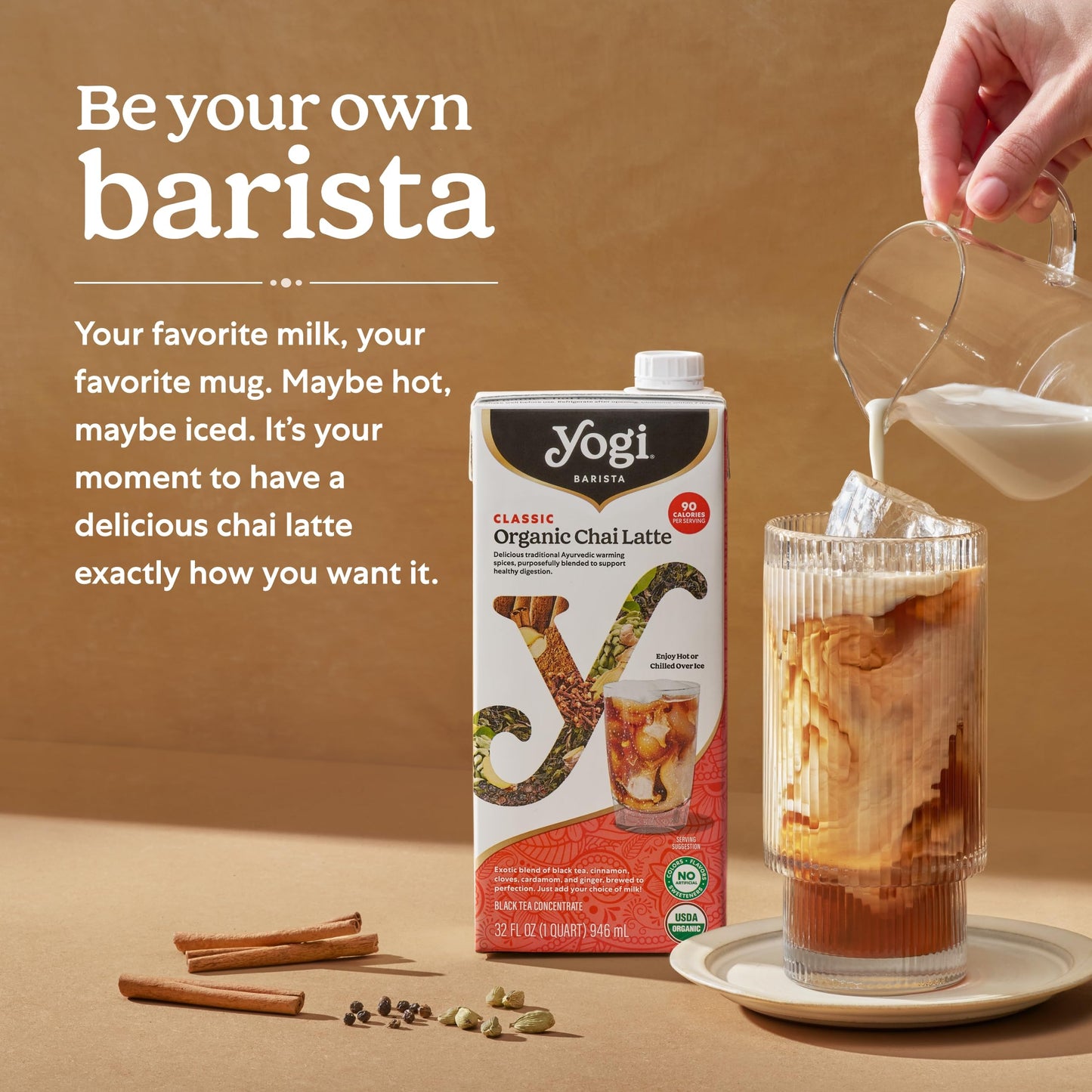 Yogi Barista Classic Organic Chai Latte - 32 Fluid Oz (6 Pack) - Organic Chai Tea Concentrate - Supports Healthy Digestion - Inc