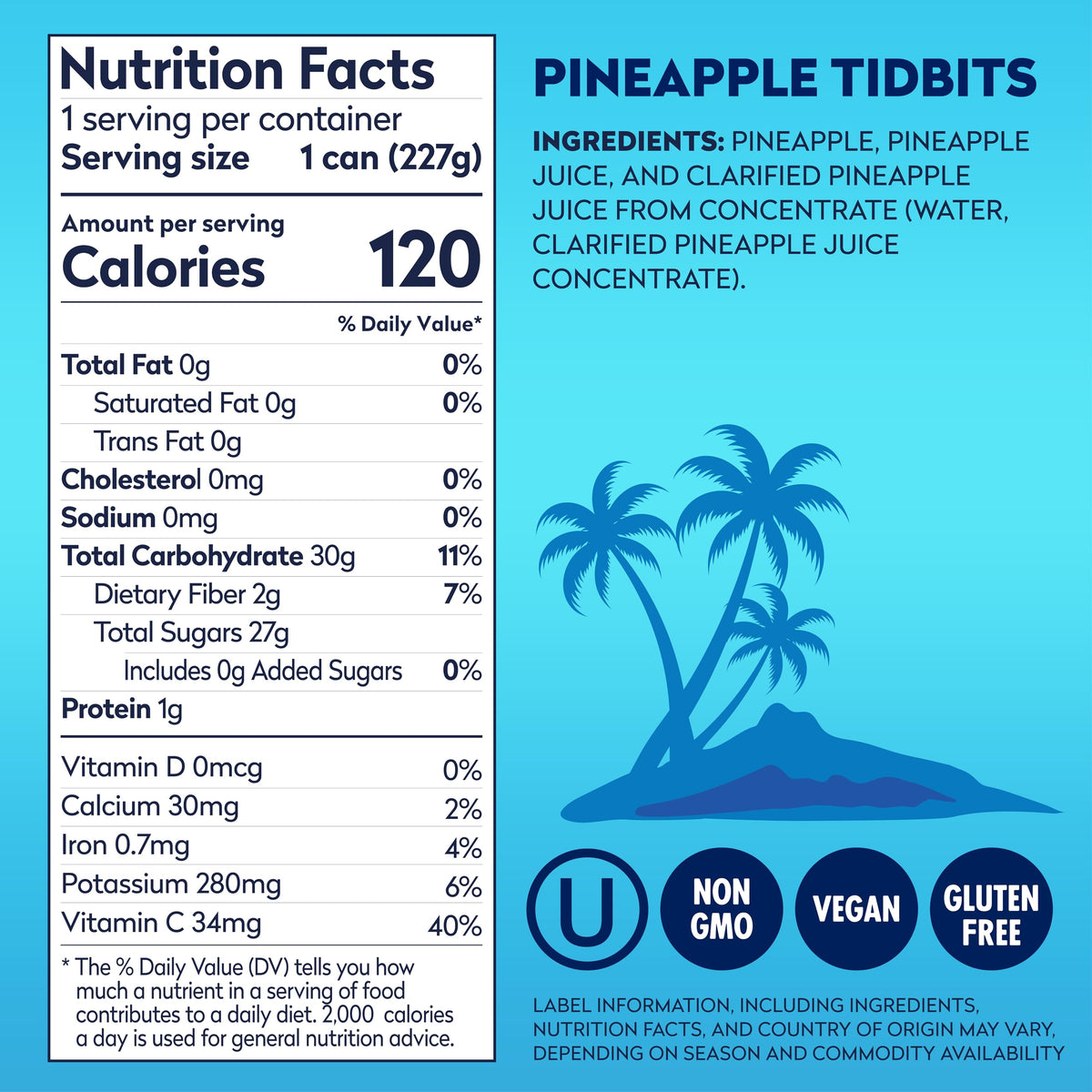 Dole Pineapple Tidbits in 100% Pineapple Juice with No Sugar Added - Dole Canned Fruit - 8 oz Cans - 12 Pack