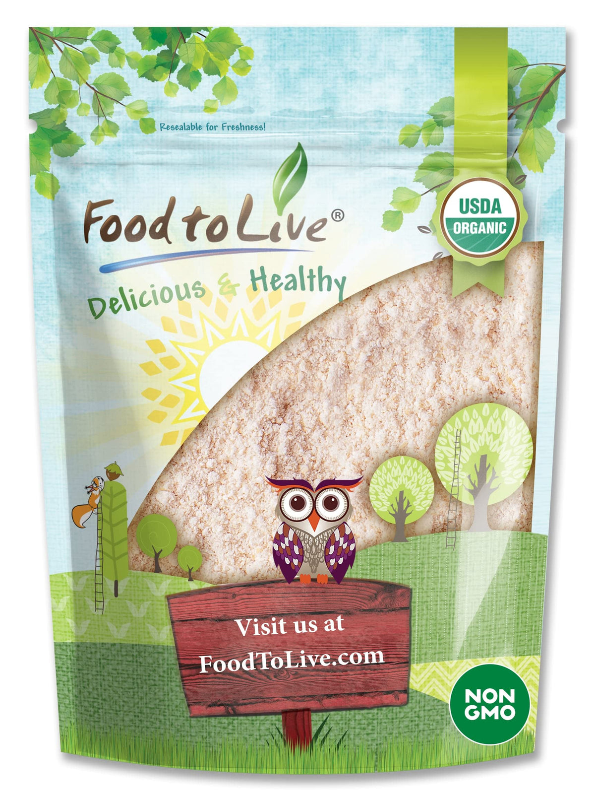 Food to Live Organic Red Lentil Flour, 2.5 Pounds - Non-GMO, Finely Ground, Pure, Raw, Keto, Nutritious Vegan Powder in Bulk. Go