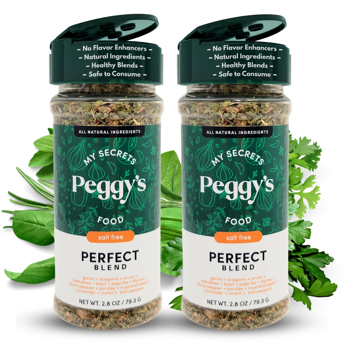 My Secrets Peggy'S Food 2-Pack Perfect Blend Seasoning Mix - No Sodium Spice Mix - Perfect Blend Of Herbs And Spices - Delicious