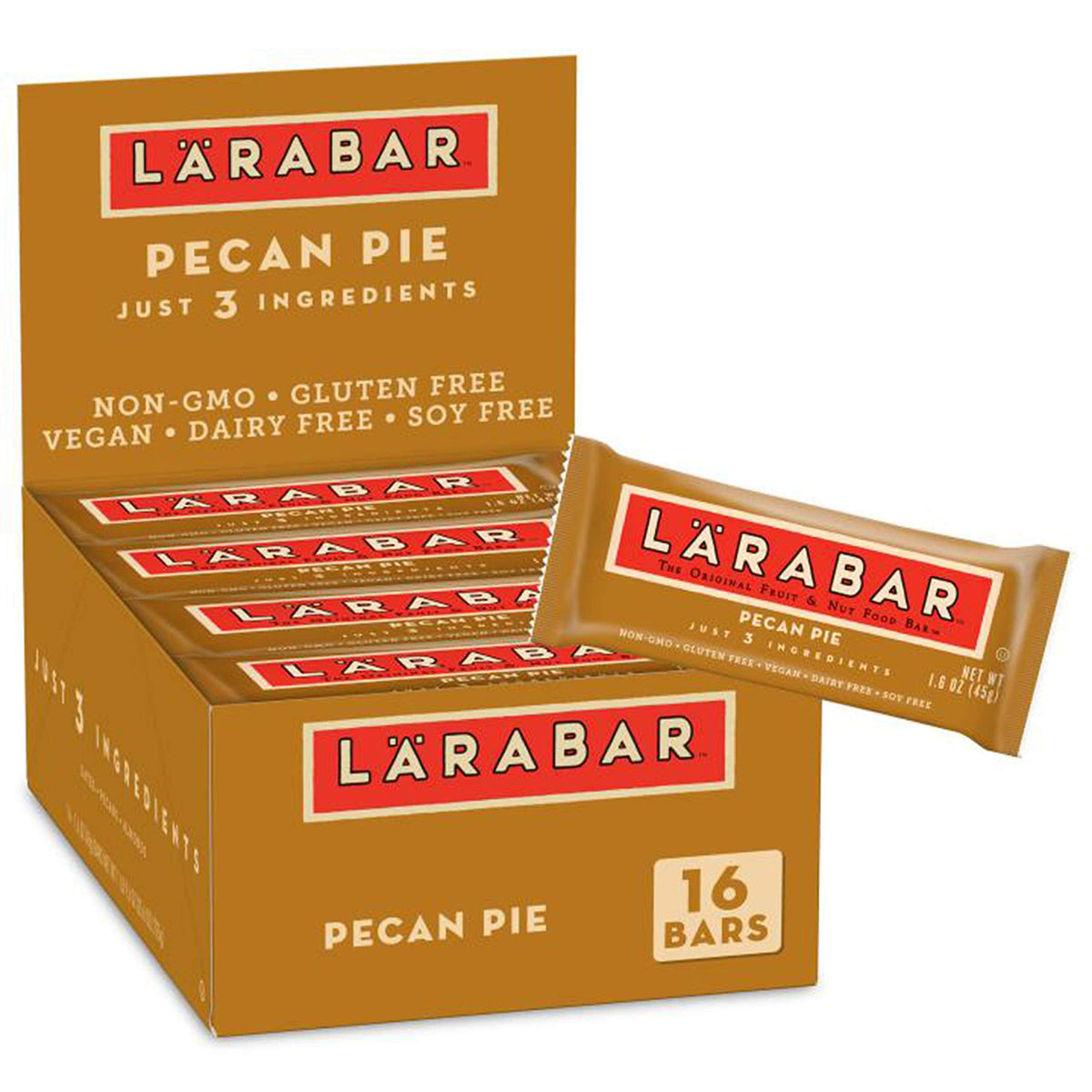 Larabar Pecan Pie  Gluten Free Vegan Fruit & Nut Bar  1.6 oz Bars  16 Ct