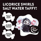 Taffy Town Saltwater Taffy- Licorice Swirls | Gourmet Taffy| Nougat-Style Candy| Soft & Delicious| Sumer Snack Treats| Party Goo