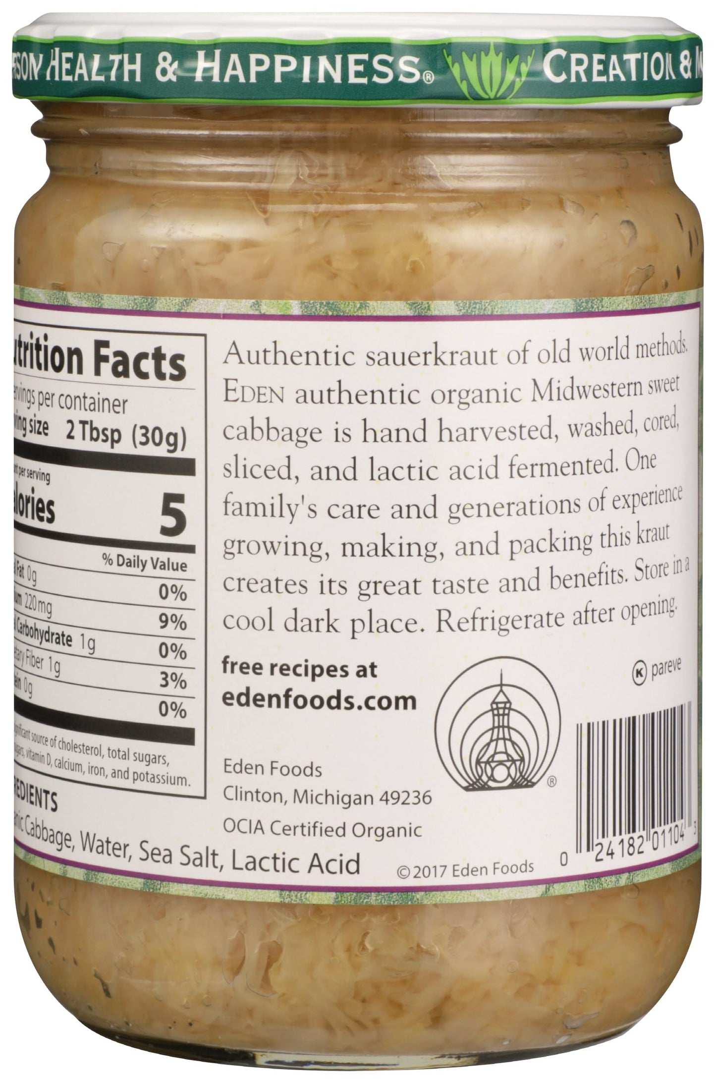 EDEN FOODS Organic Sauerkraut, 18 OZ