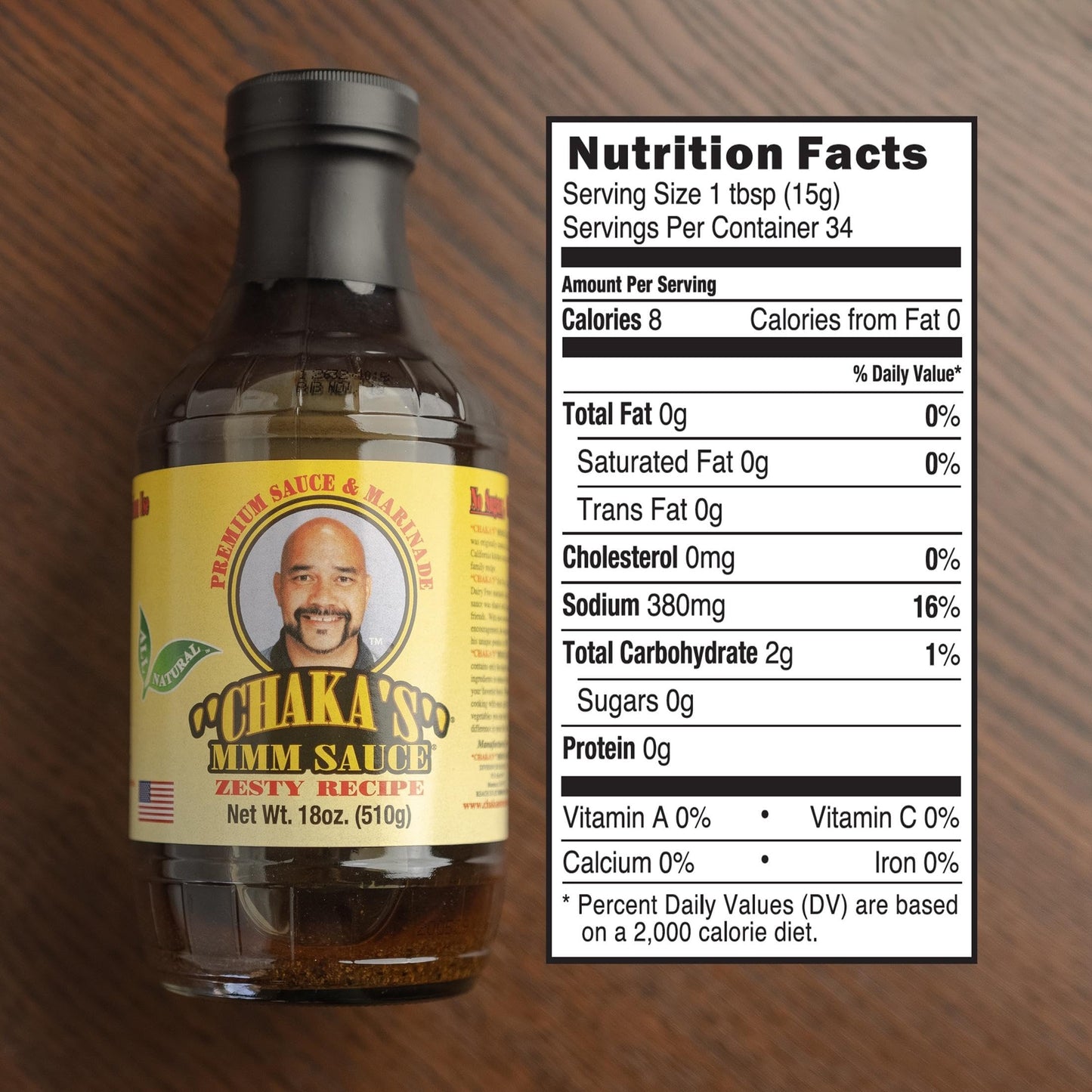 Chakas MMM Sauce Sampler Pack - 4 Sauces: Original Marinade, Zesty Marinade, BBQ, Mystery Hot Sauce - Pack of 4