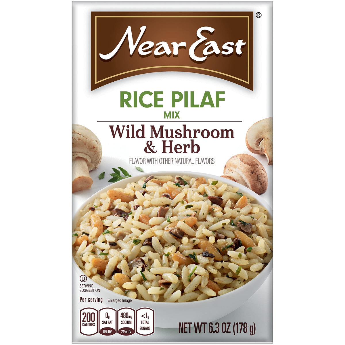 Near East Wild Mushroom and Herb Pilaf, 6.3 oz, Pack of 1, Model 072251002164