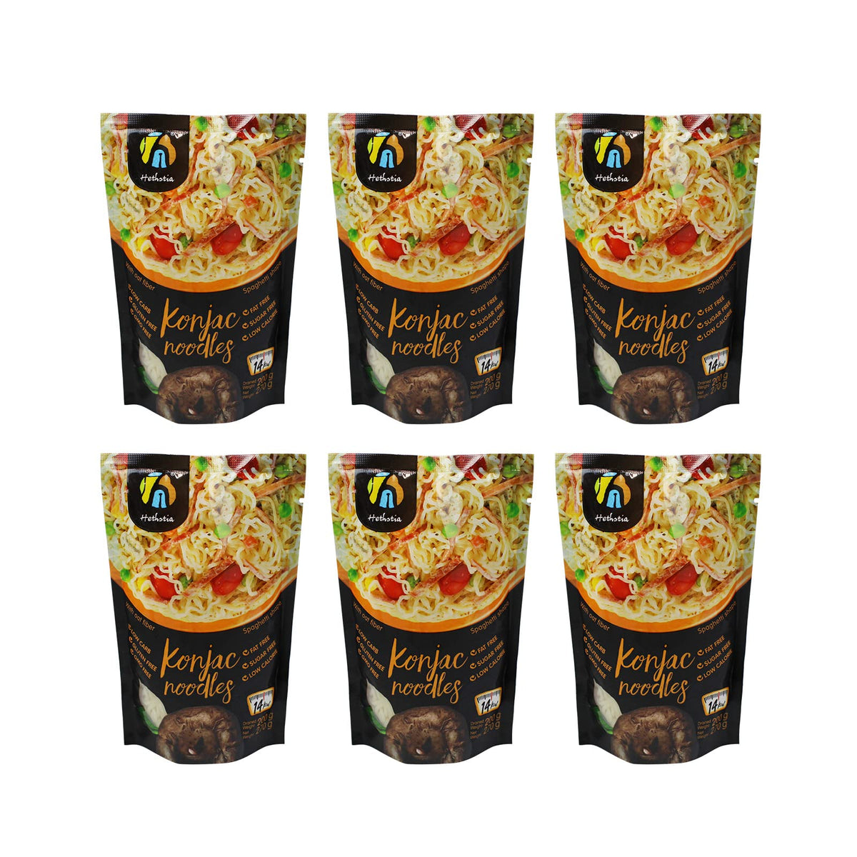 Hethstia Shirataki Noodle Diet Spaghetti Low-Carb Pasta Oat Flavor Plant Based Konjac Noodle Sugar Free, Paleo-Friendly, Gluten-