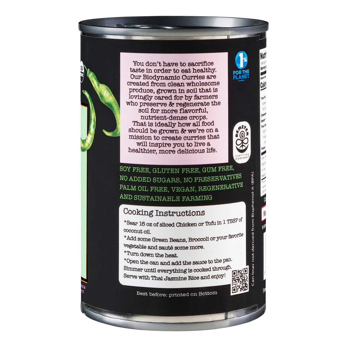 Biodynamic & Organic Red Thai Curry Sauce | Case Of 6 X 13.5 Fl Oz Cans