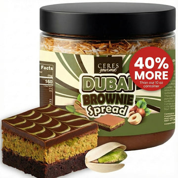 Dubai Chocolate Pistachio Brownie Cake - 14.1 Oz | Rich  Moist Dessert With Top-Grade Pistachios | Handmade Stylish Gift Treat