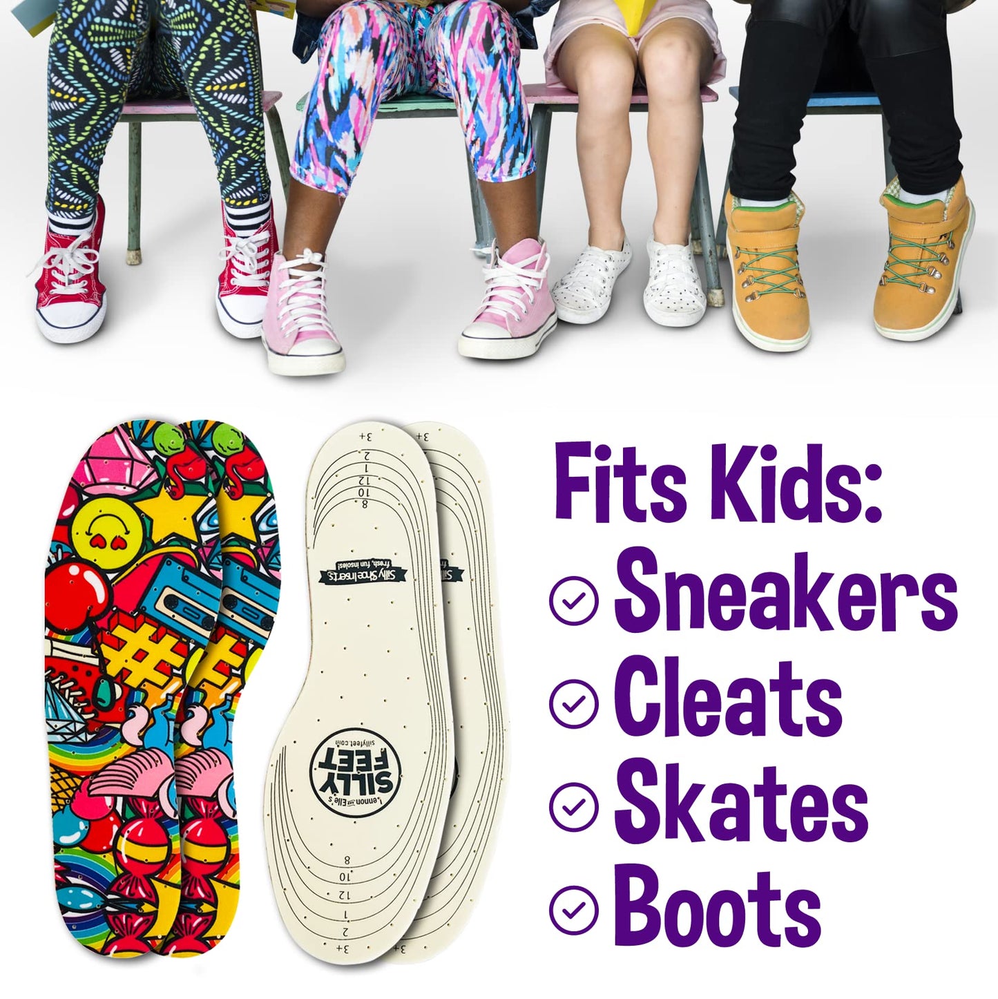Kids Insoles For Shoes  Child Replacement Shoe Insoles For Kids Shoe Inserts For Kids Or Sole Inserts For Children & Toddler Siz
