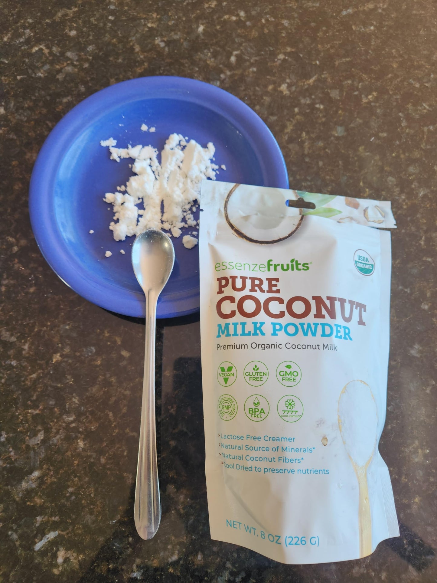 Essenzefruits Organic Coconut Milk Powder, Maltodextrin Free, No Sugar Added, Vegan, Keto, 8 Oz