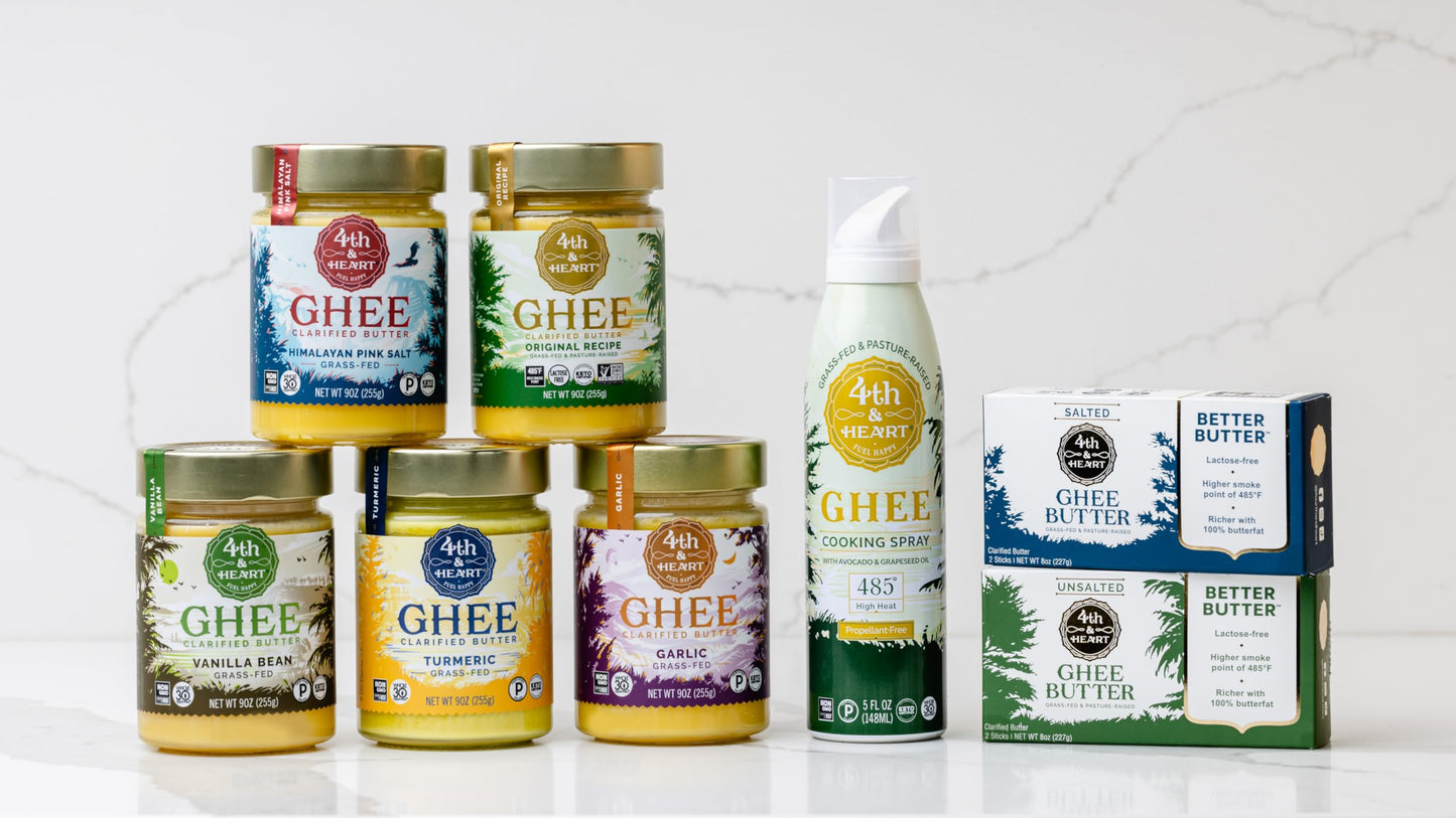 4th & Heart Ghee, Grass-Fed Clarified Butter, Keto, Non-GMO, Lactose Free, 16 Ounces