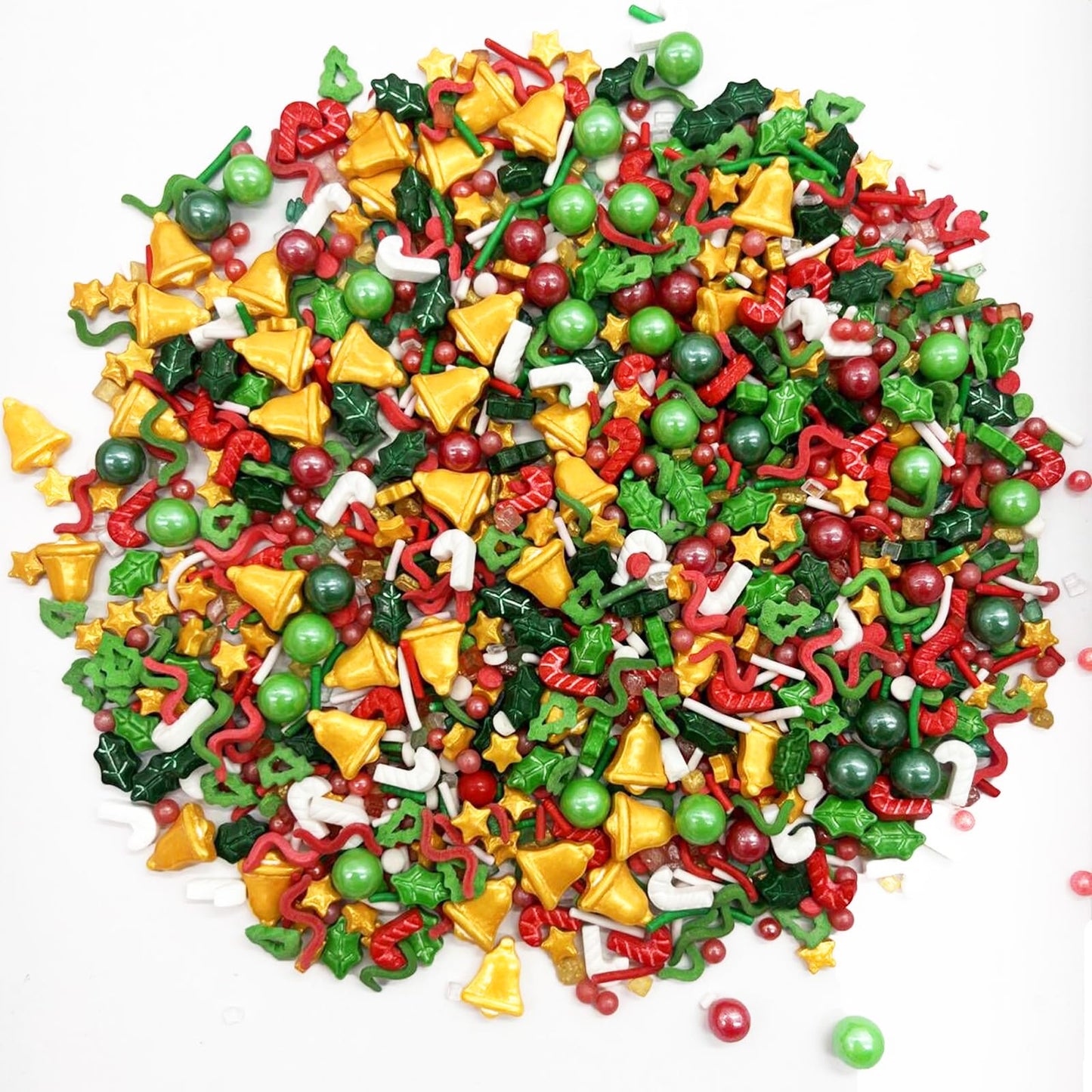 Christmas Tree Sprinkles Small Bell Candy Sugar Sprinkle Red And Green Sprinkles Cake Decorations Cupcake Toppers Cookie Decorat