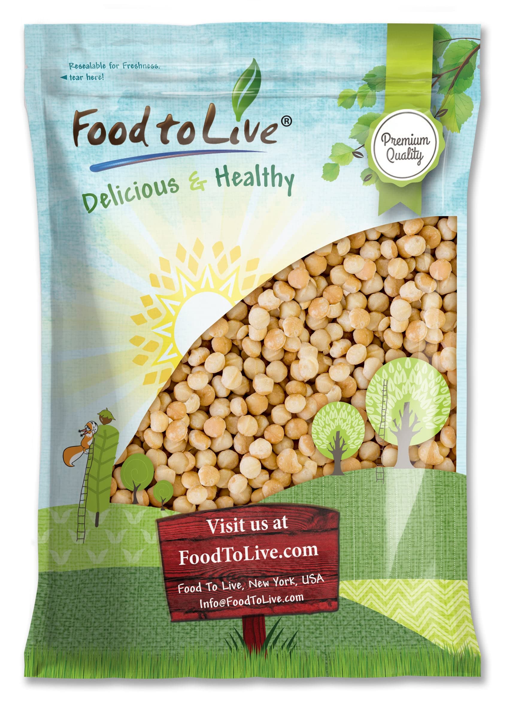 Food to Live Dry Roasted Macadamia Nuts with Himalayan Salt, 8 Pounds - Oven Roasted Whole Nuts, Lightly Salted, No Oil Added, V