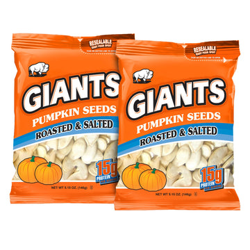 GIANTS Pumpkin Seeds - Pumpkin Seeds in Shell, Pumpkin Seeds to Eat, Roasted and Salted, Whole Pumpkin Seeds with Shell, High Pr