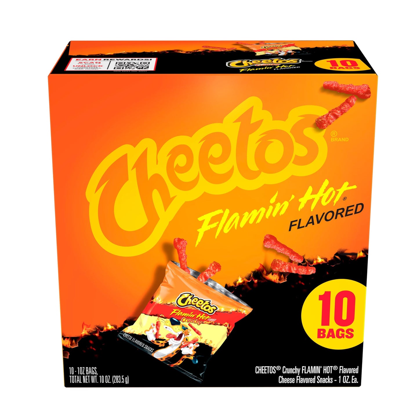 Cheetos Crunchy Flaming Hot, 1 Oz, 10 Pack