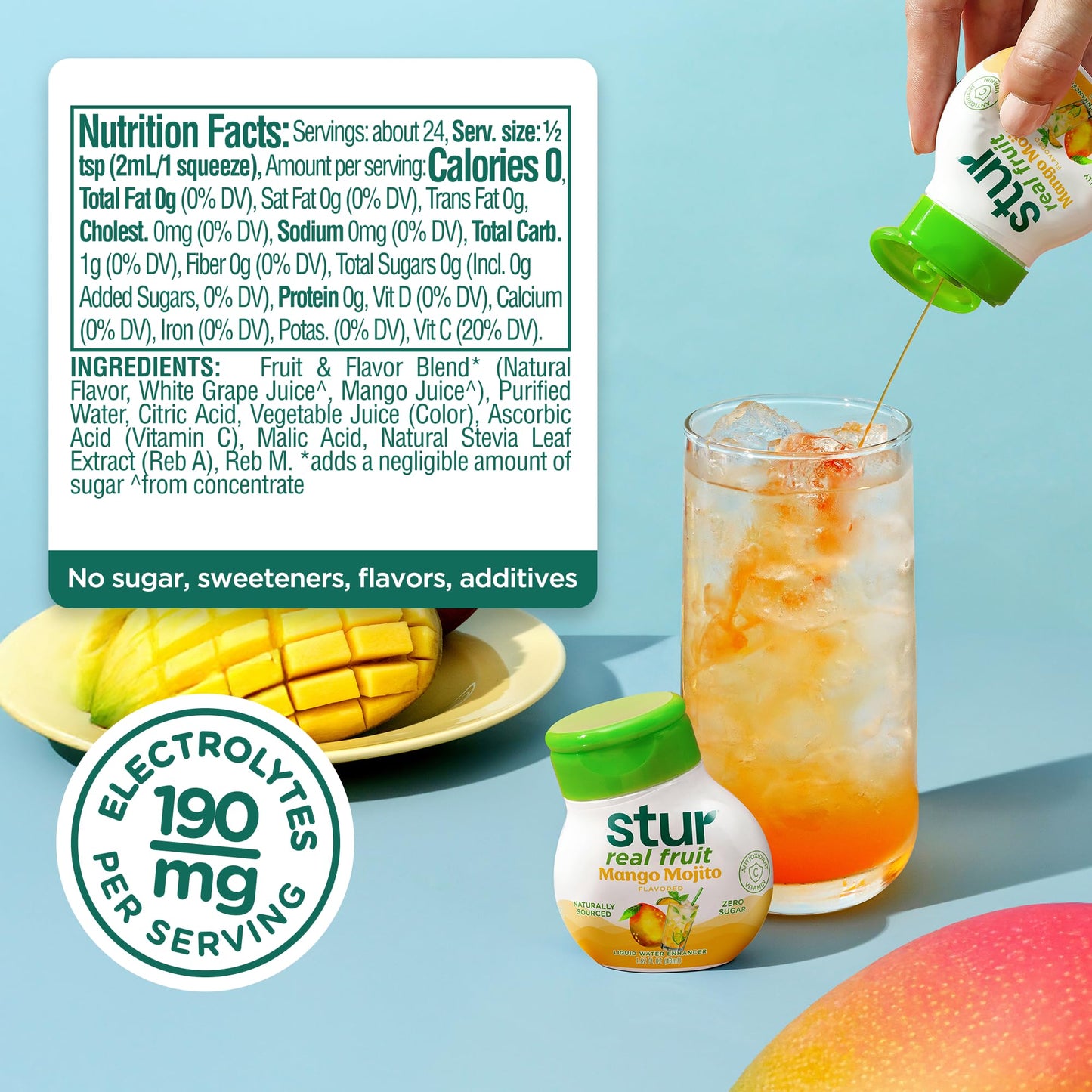 Stur Liquid Water Enhancer | Mocktail Variety Pack | Naturally Sweetened | Sugar Free | Zero Calories | Keto | Vegan | 5 Bottles  Makes 120 Drinks