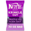 Kettle Brand Potato Chips, Krinkle Cut, Truffle Oil & Sea Salt Kettle Chips, 7.5 Oz