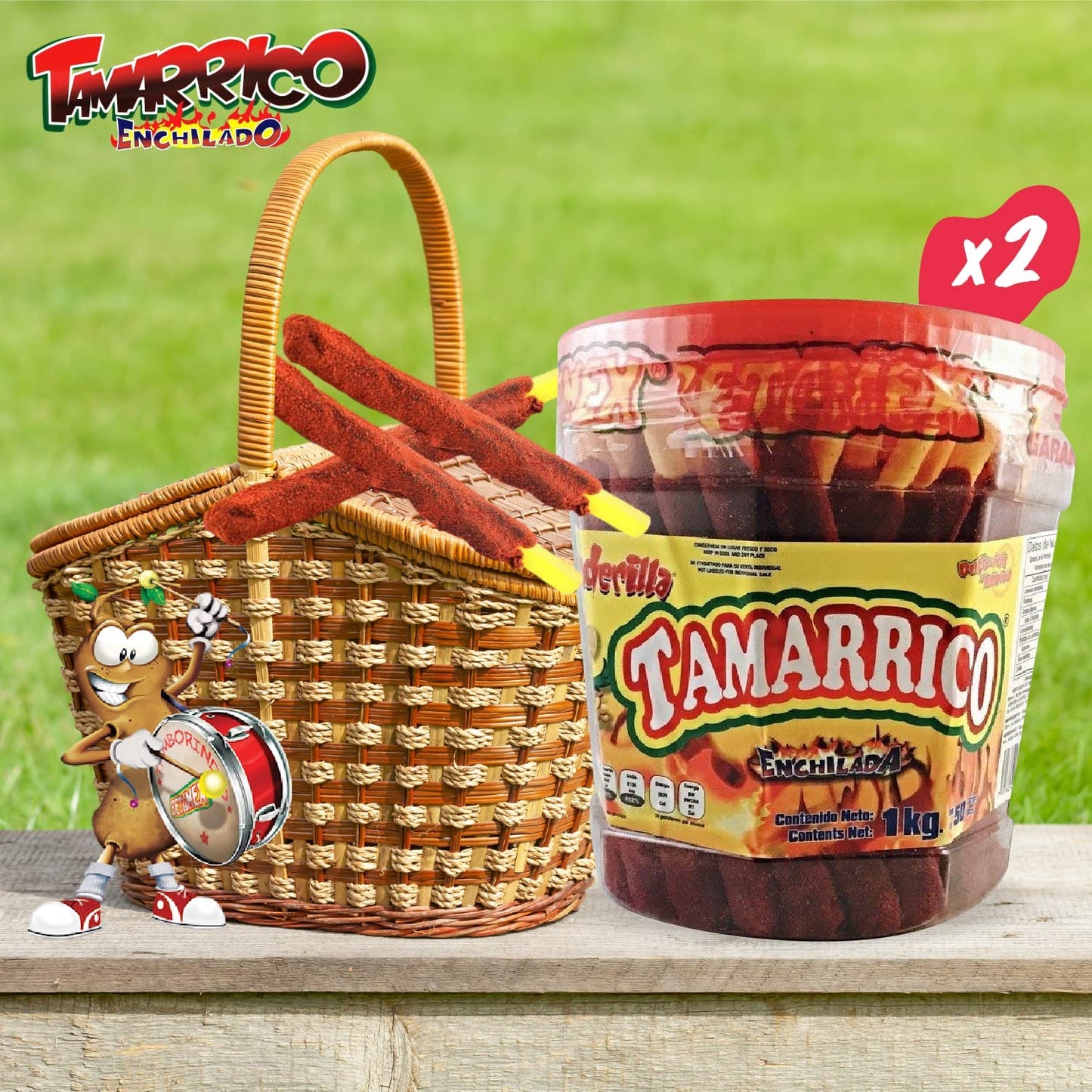 2 Pack BETAMEX Tamarrico Candy Tamarind Flavor Sticks 50 Pcs 1kg/2.2pounds - Mexican Candy - Chili and Tamarind - Spicy Flavor
