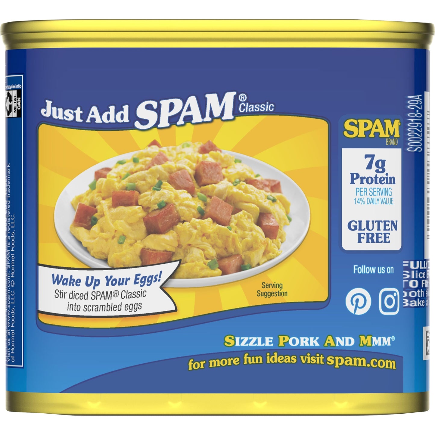 SPAM 25% Less Sodium Canned Meats  12 oz Cans  12 Pack