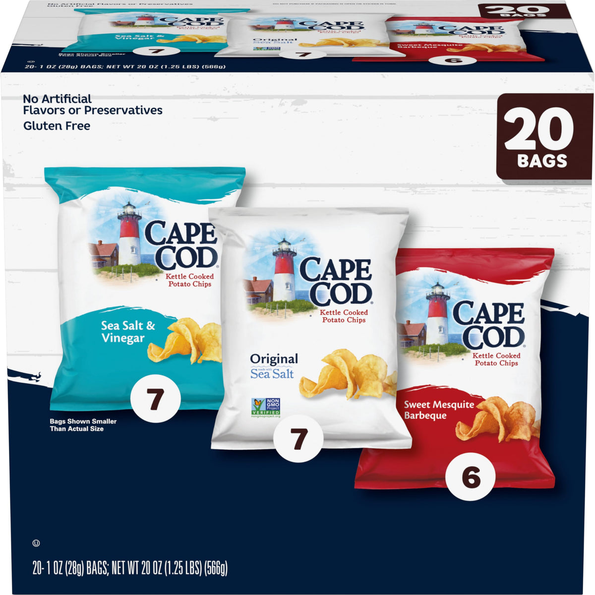 Cape Cod Variety Pack Chips, 20 Count, 1 Oz Bags, Model 200790115025