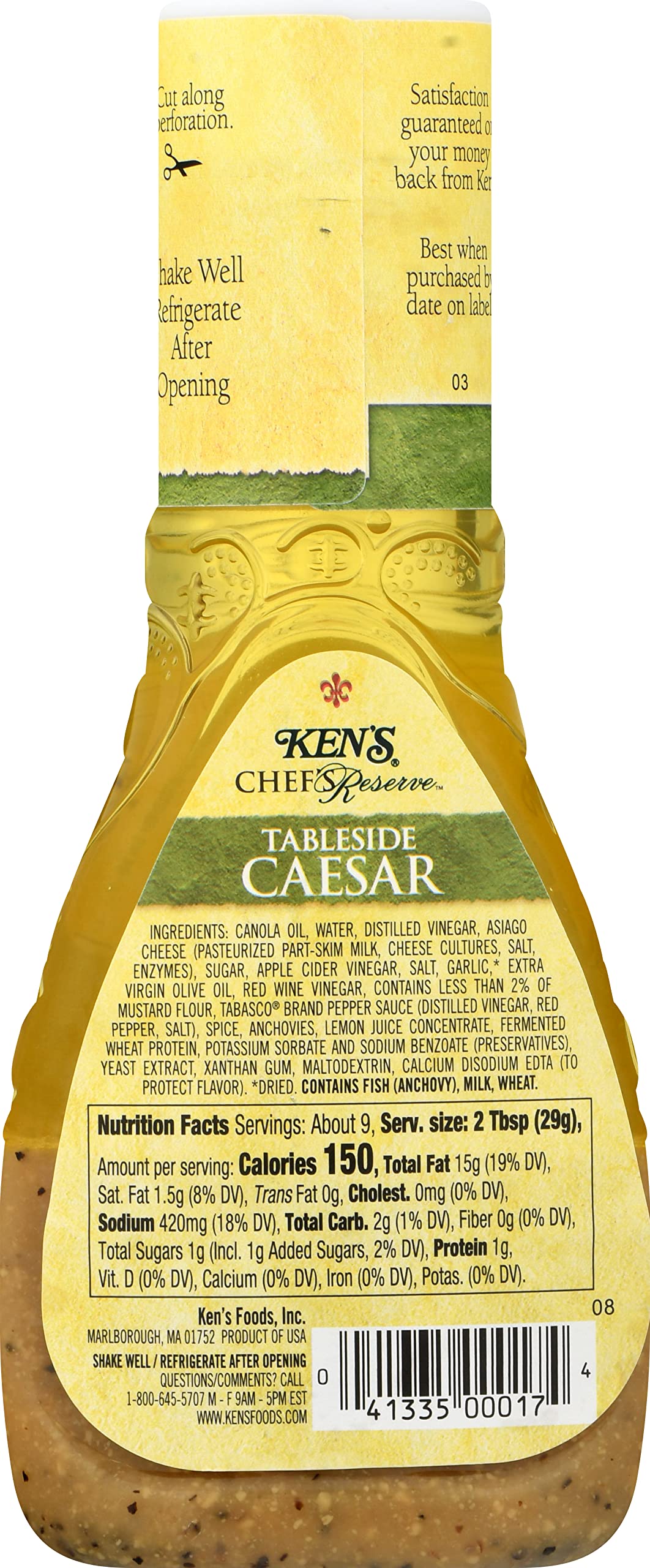 Kens Steak House Tableside Caesar Dressing, 9 Fl Oz, Pack of 1