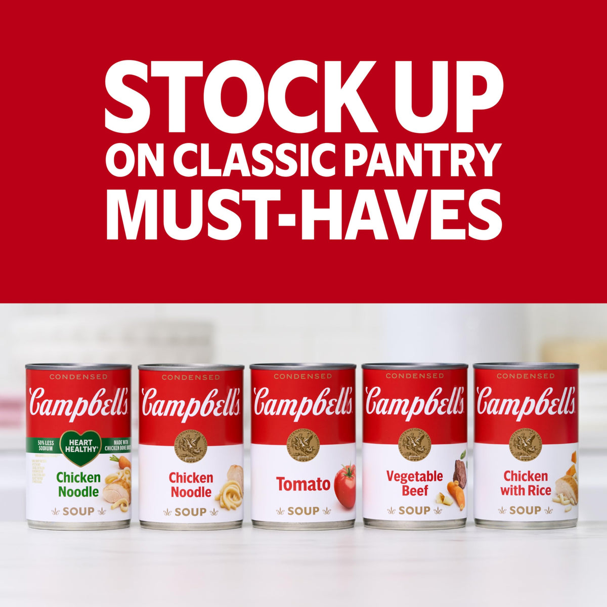 Campbells Condensed 25% Less Sodium Chicken Noodle Soup, 10.75 oz Can (Pack of 5)