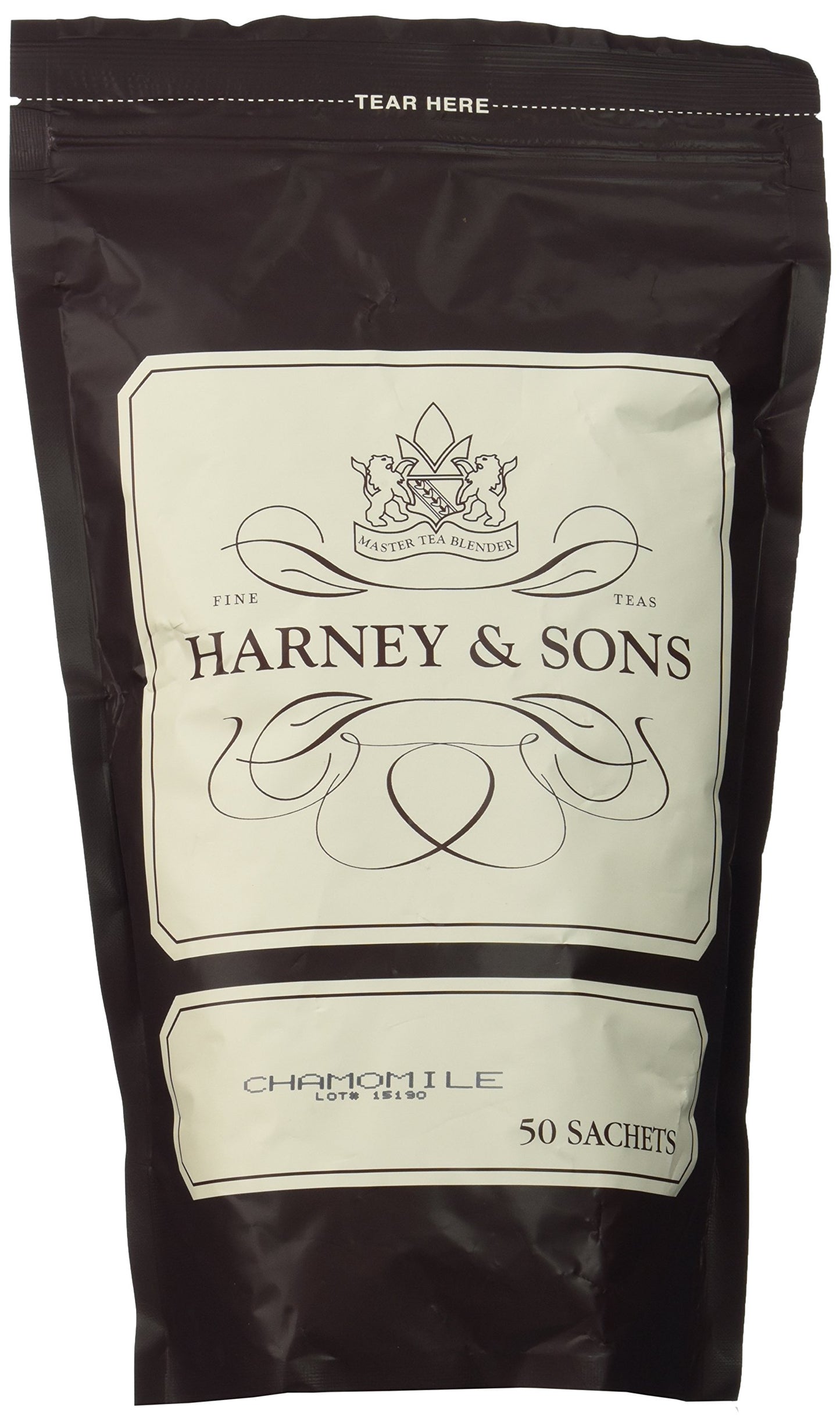 Harney & Sons Chamomile Herbal Tea Sachets - Caffeine-Free, 50 Count Pack