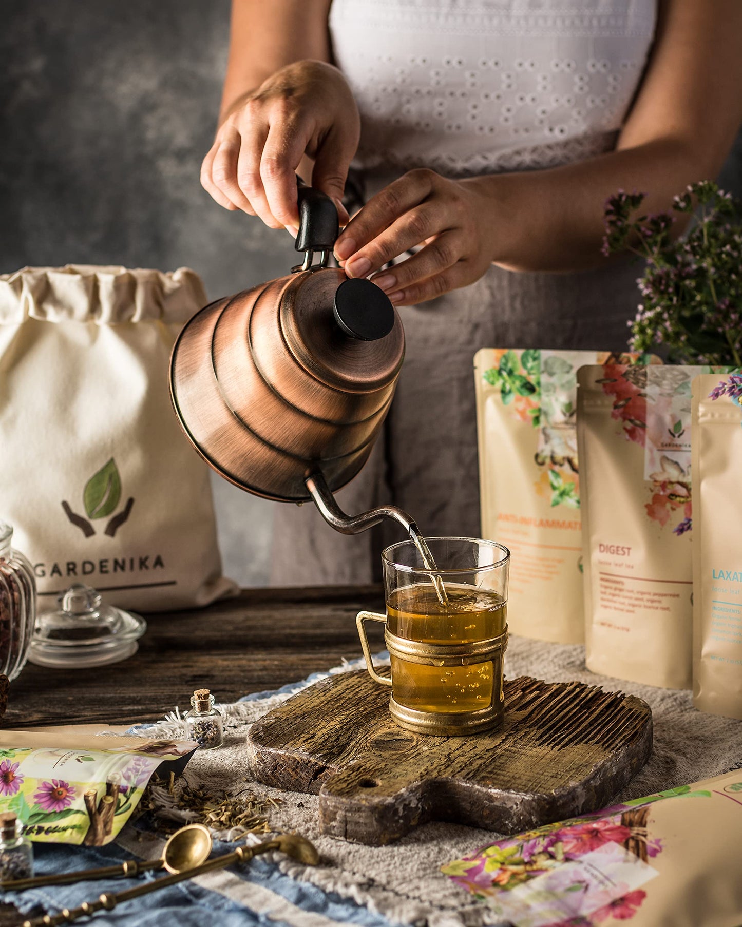 Gardenika Organic Loose Leaf Tea Set - Herbal & Caffeine-Free - 5 Pack - Kosher - No Artificial Flavors - Model 1042365518