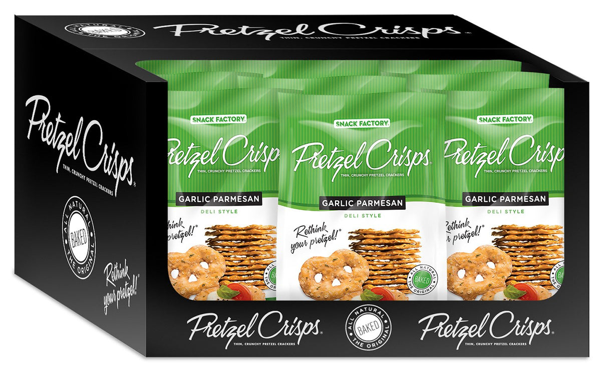 Snack Factory Garlic Pretzel Crisps, 7.2-Ounce Bags (Pack of 12)