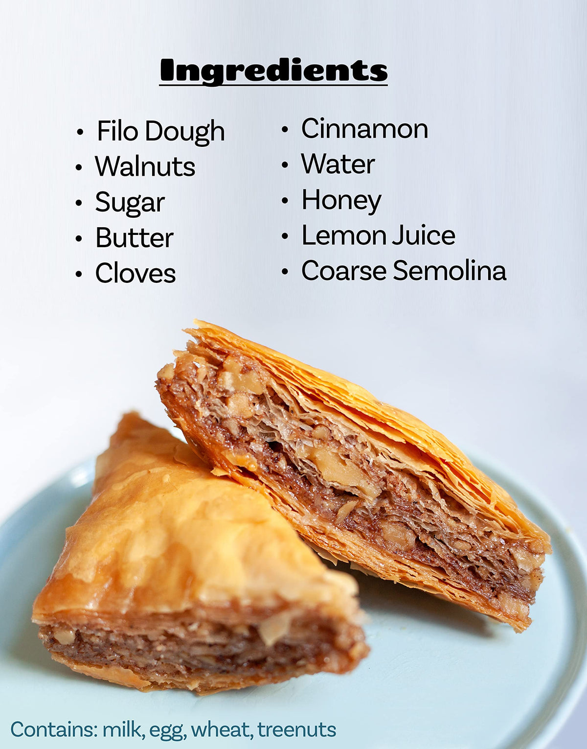 Bakluva 16-Piece Baklava Pastry Dessert Gift Box - (16) Large 2.3 Oz (66 Gram) Pieces - Perfect For Gifts, Parties, And More