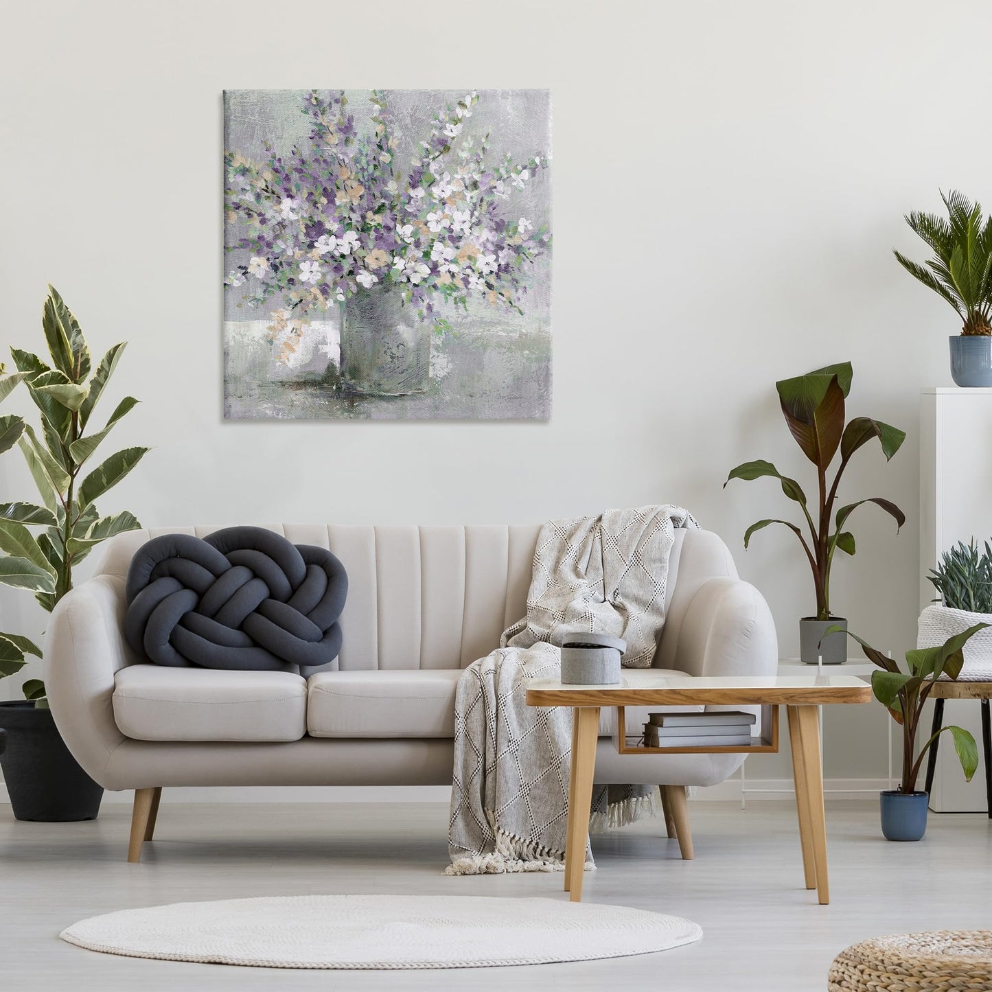 Stupell Industries Blossoming Aster Flower Bouquet Soft Purple Bouquet Painting Canvas Wall Art, Design By Carol Robinson, 36 X
