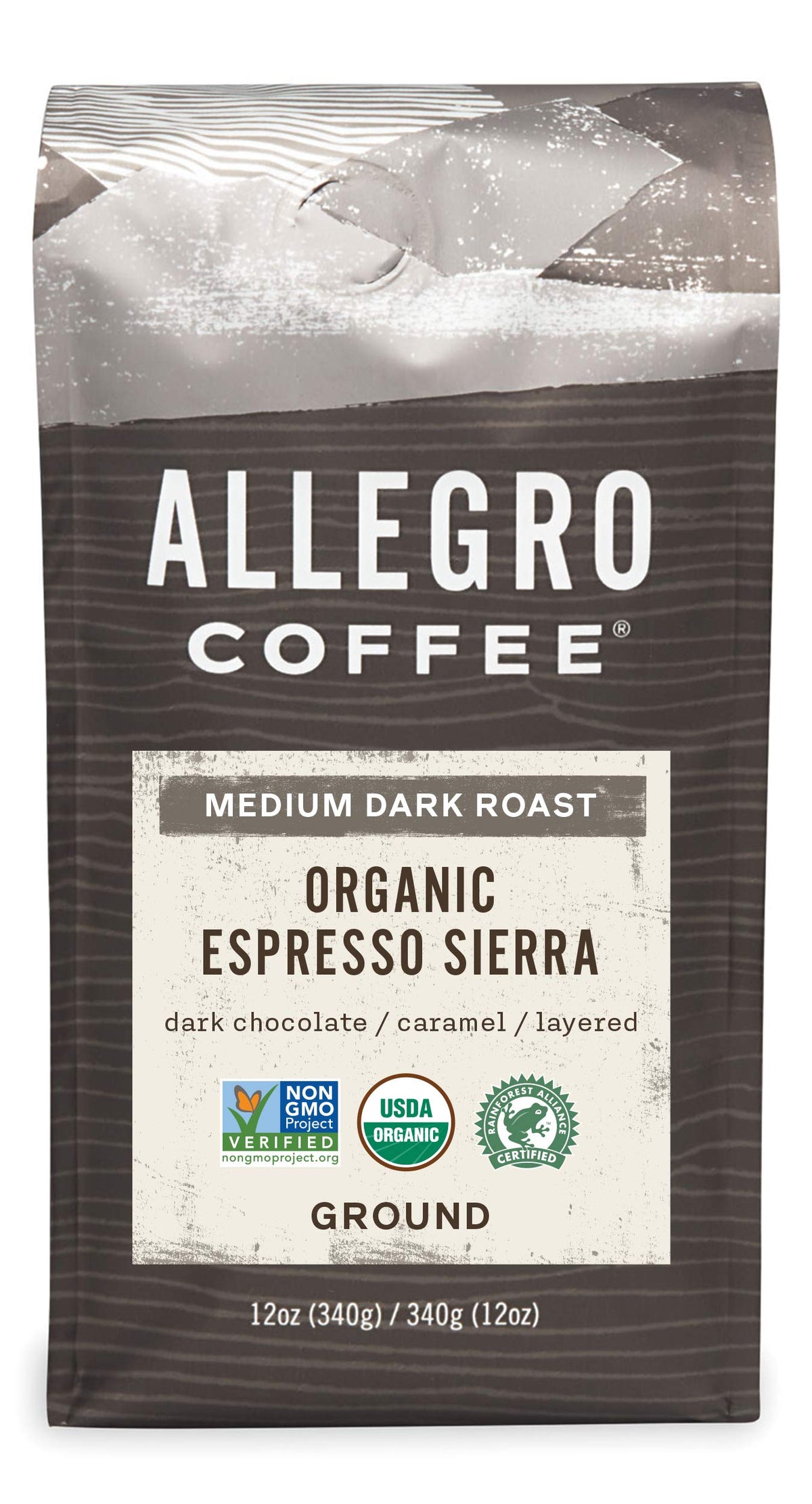 Allegro Coffee Organic Espresso Sierra Ground Coffee, 12 Oz